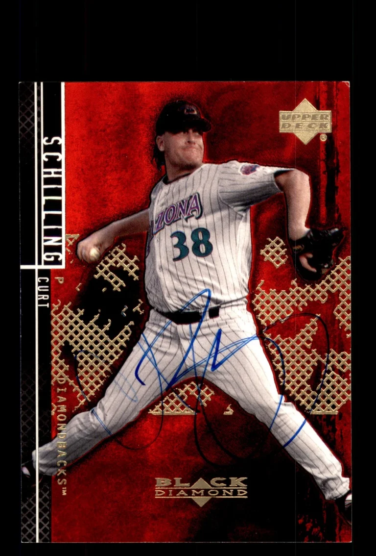 Signed Baseball Card Auto 2000 Upper Deck Black Diamond RE #60 Curt Schilling