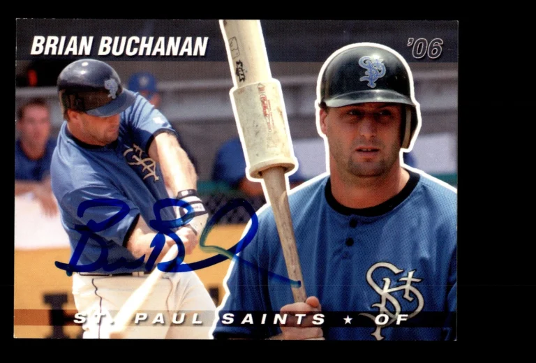 Signed Baseball Card Auto 2006 St. Paul Saints Brian Buchanan MILB