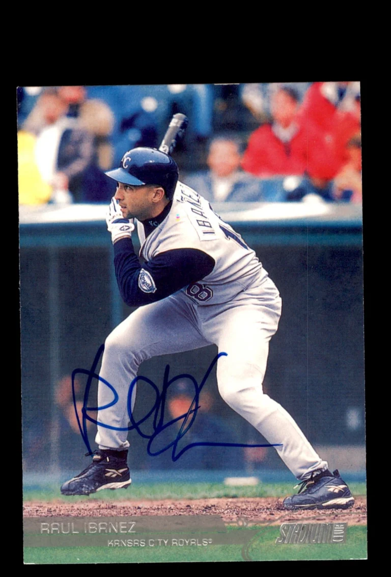 Signed Baseball Card Auto 2003 Stadium Club #96 Raul Ibanez Kansas City Royals