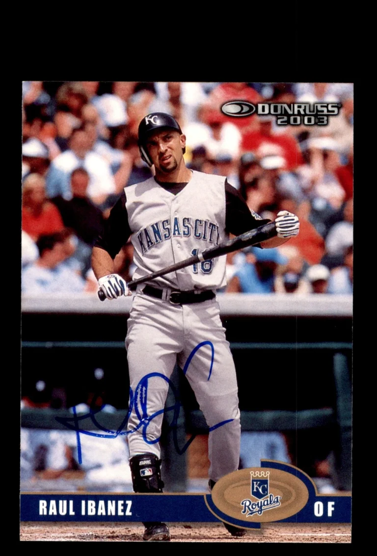 Signed Baseball Card Auto 2003 Donruss #141 Raul Ibanez Kansas City Royals