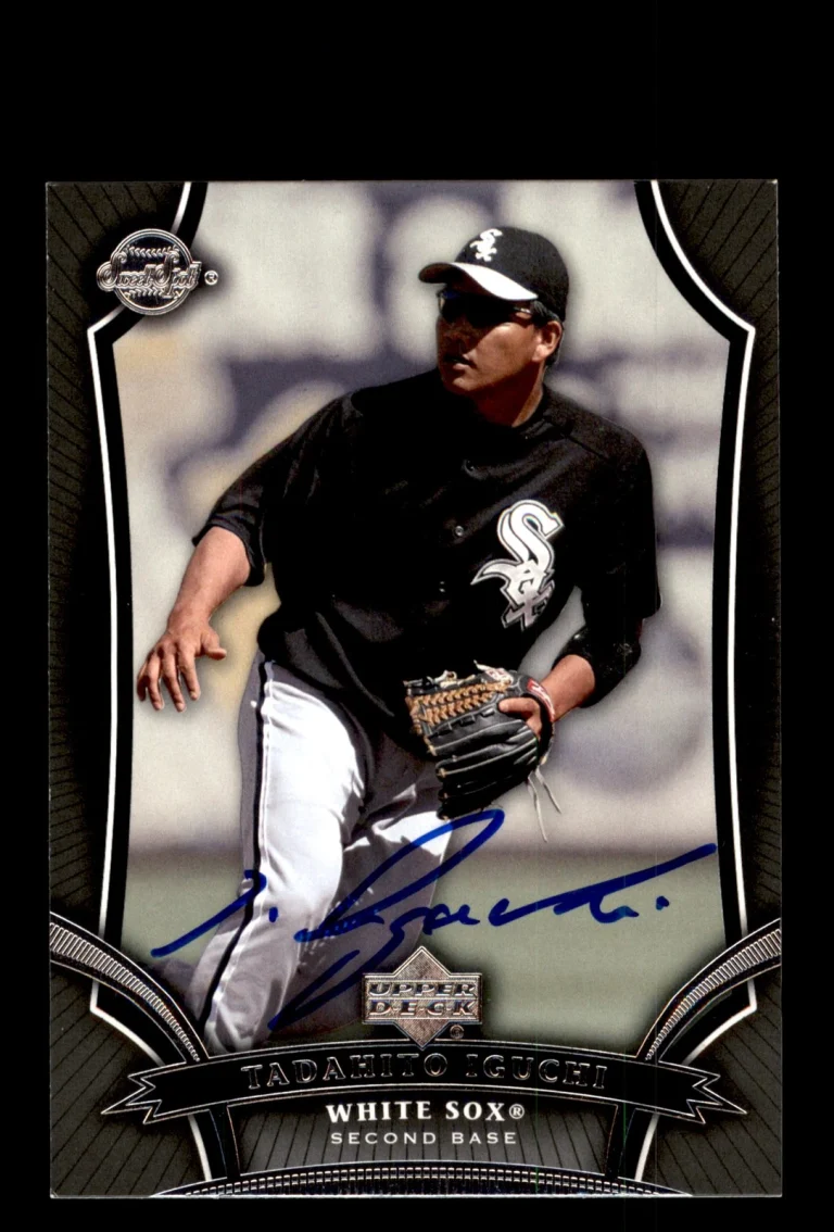 Signed Baseball Card Auto 2005 Upper Deck Sweet Spot #17 Tadahito Iguchi Japan
