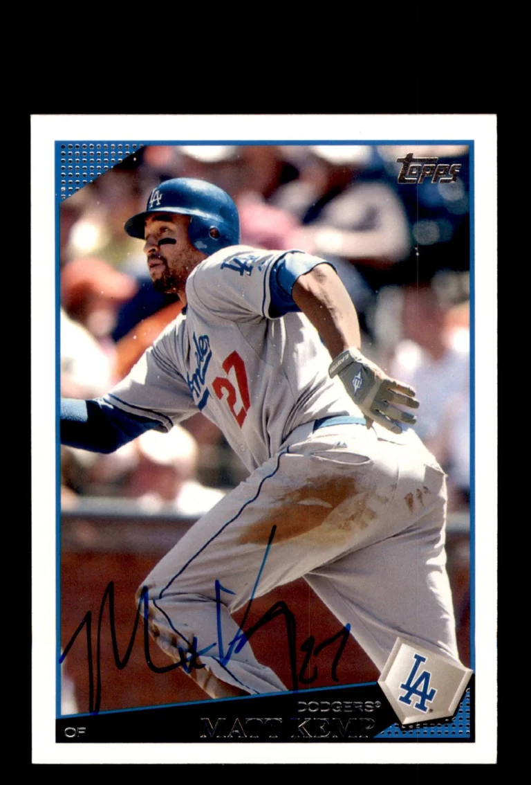 Signed Baseball Card Auto 2009 Topps #165 Matt Kemp Los Angeles Dodgers
