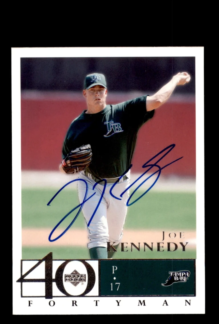 Signed Baseball Card Auto 2003 Upper Deck 40-Man #93 Joe Kennedy Devil Rays