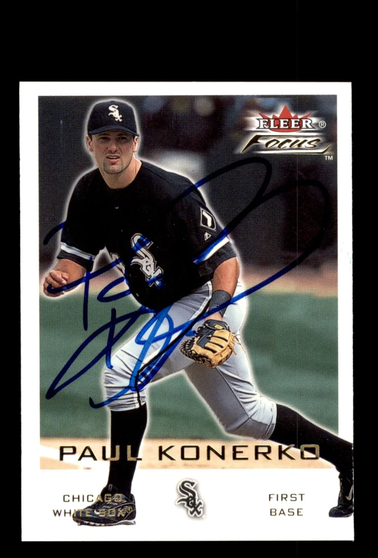 Signed Baseball Card Auto 2001 Fleer Focus #181 Paul Konerko Chicago White Sox