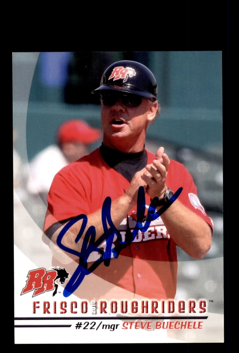 Signed Baseball Card Auto 2010 Grandstand Frisco RoughRiders Steve Buechele