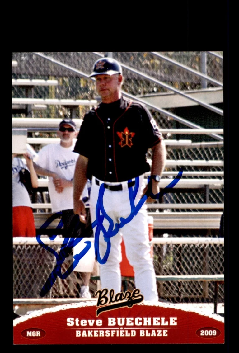 Signed Baseball Card Auto 2009 Grandstand Bakersfield Blaze Steve Buechele