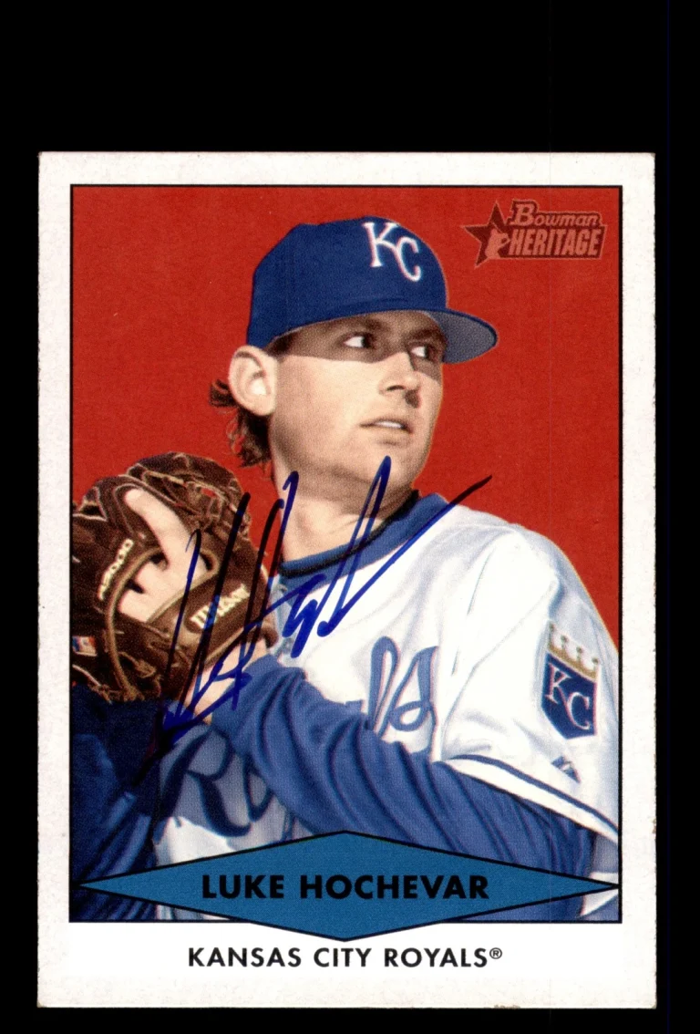 Signed Baseball Card Auto 2007 Bowman Heritage #BHP50 Luke Hochevar Royals
