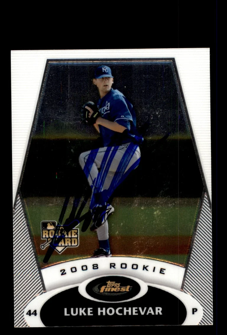 Signed Baseball Card Auto 2008 Topps Finest #130 Luke Hochevar KC Royals