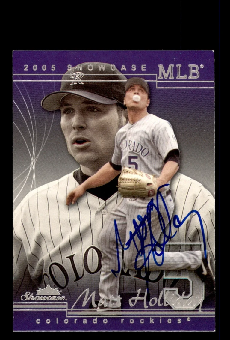 Signed Baseball Card Auto 2005 Fleer Showcase #64 Matt Holliday Colorado Rockies
