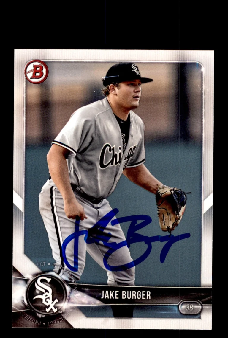 Signed Baseball Card Auto 2018 Bowman #BP37 Jake Burger Chicago White Sox