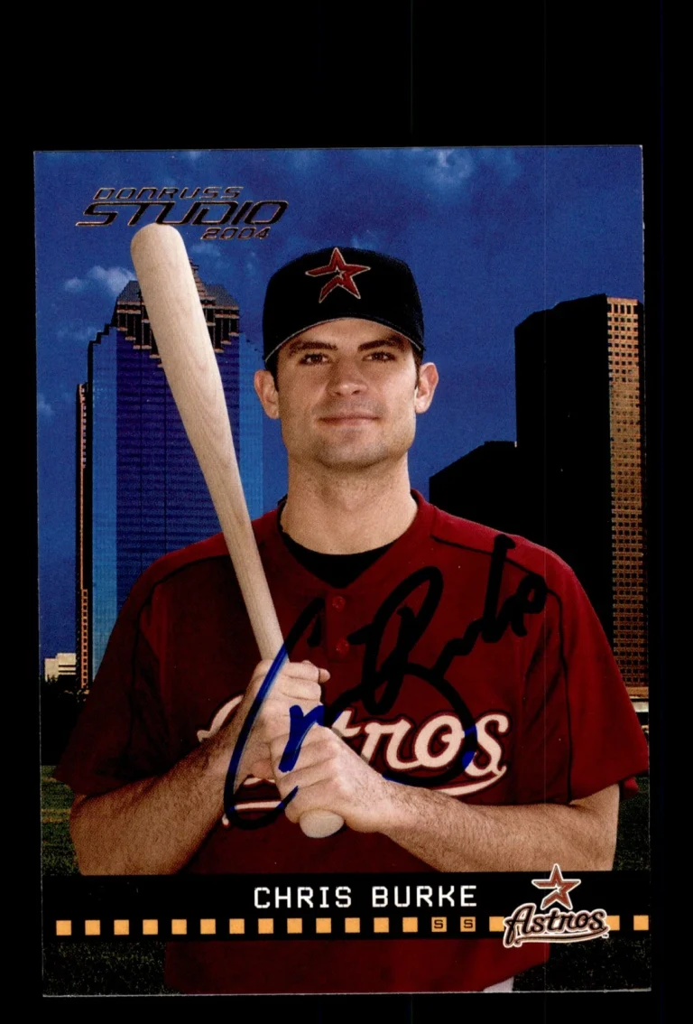 Signed Baseball Card Auto 2004 Donruss Studio #85 Chris Burke Houston Astros