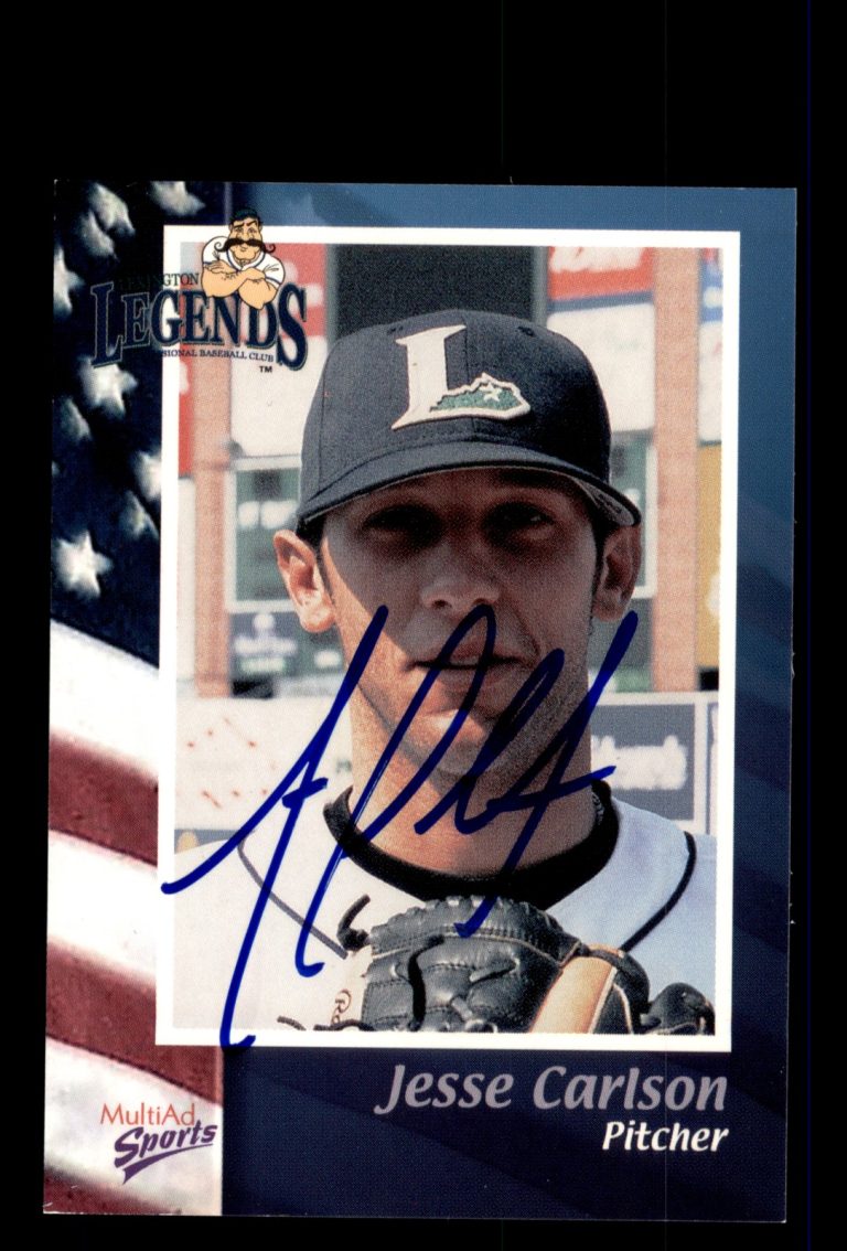 Signed Baseball Card Auto 2003 MultiAd Lexington Legends #4 Jesse Carlson