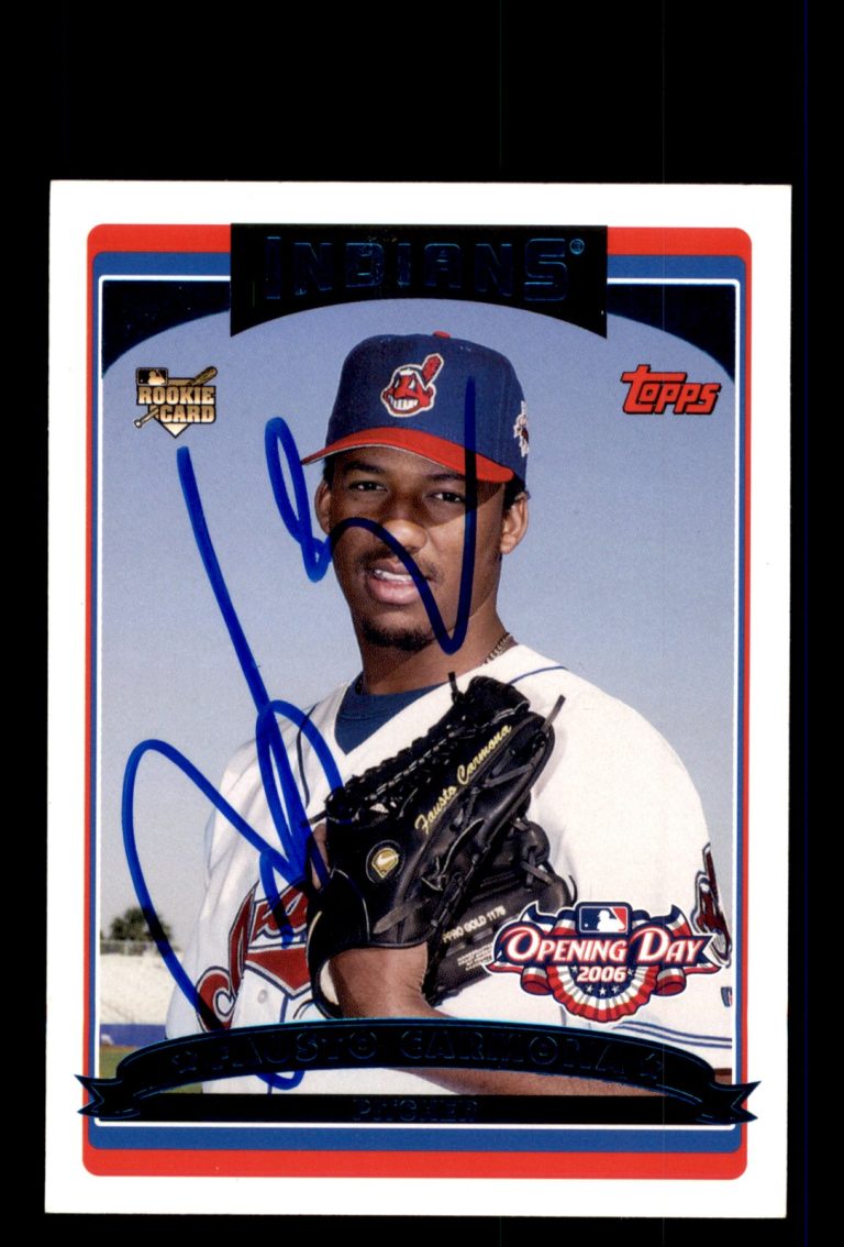 Signed Baseball Card Auto 2006 Topps Opening Day #147 Fausto Carmona Indians