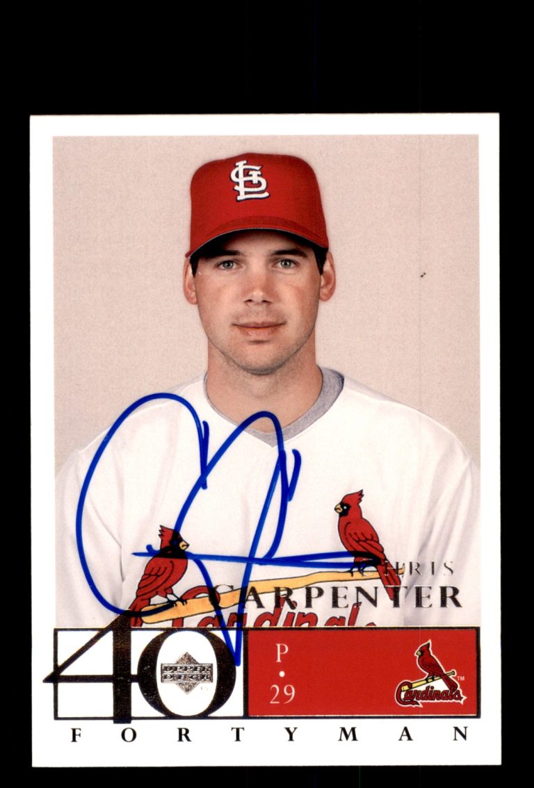 Signed Baseball Card Auto 2003 Upper Deck 40-Man #462 Chris Carpenter Cardinals