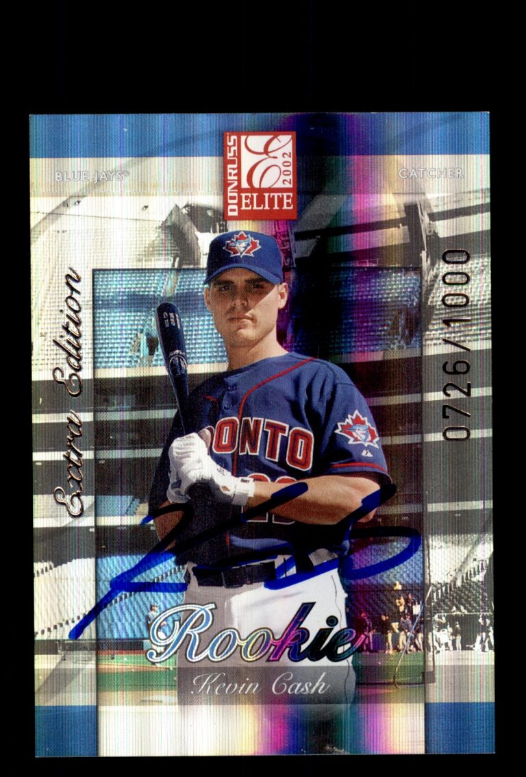 Signed Baseball Card Auto 2002 Donruss Elite #241 Kevin Cash Blue Jays