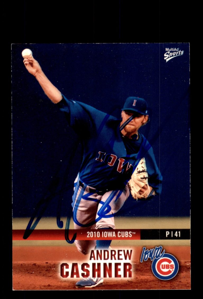 Signed Baseball Card Auto 2010 MultiAd Iowa Cubs #18 Andrew Cashner