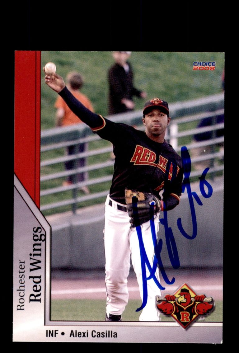 Signed Baseball Card Auto 2008 Choice Rochester Red Wings #5 Alexi Casilla