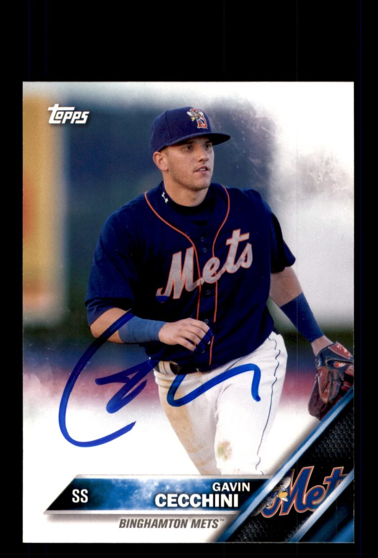 Signed Baseball Card Auto 2016 Topps Pro Debut #17 Gavin Cecchini Mets