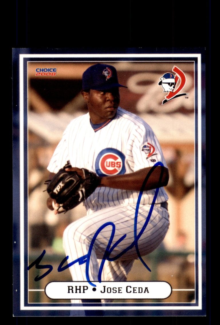 Signed Baseball Card Auto 2008 Choice Daytona Cubs #08 Jose Ceda