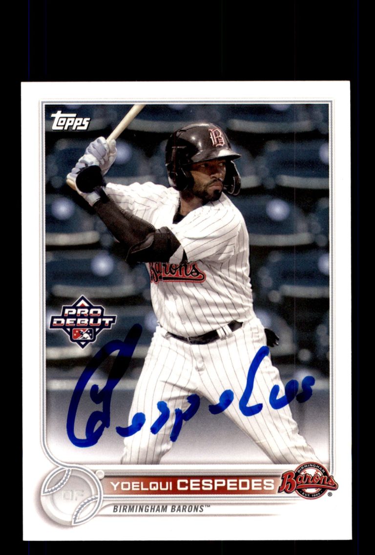 Signed Baseball Card Auto 2022 Topps Pro Debut #PD-75 Yoelqui Cespedes Barons