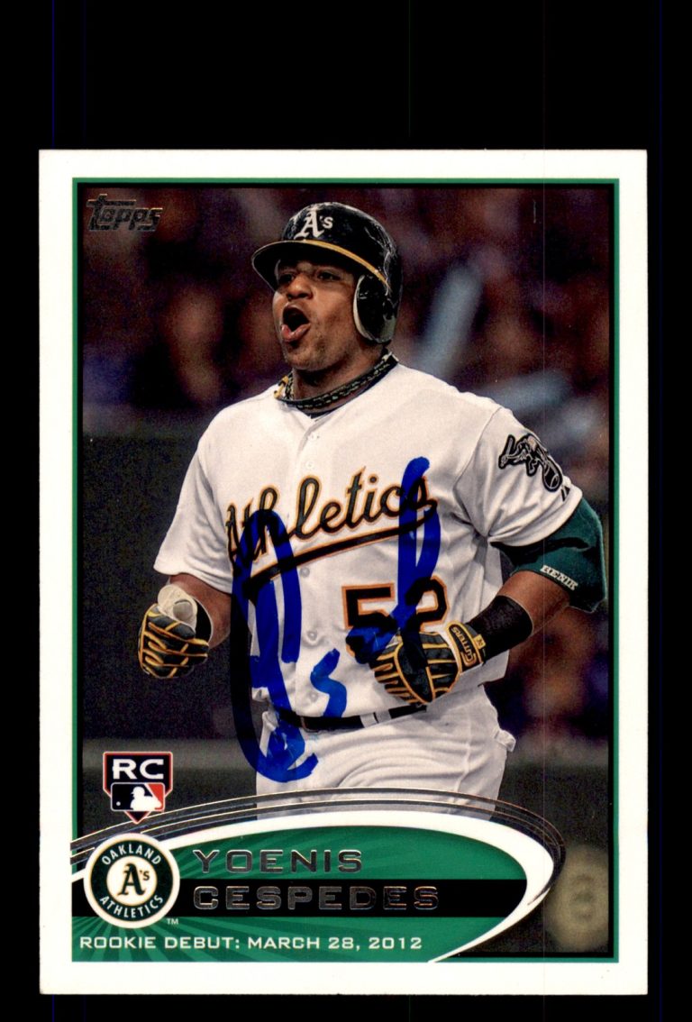 Signed Baseball Card Auto 2012 Topps Update #US42 Yoenis Cespedes Oakland A's