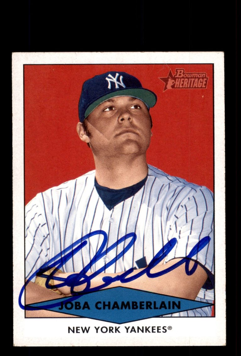 Signed Baseball Card Auto 2007 Bowman Heritage #60 Joba Chamberlain Yankees