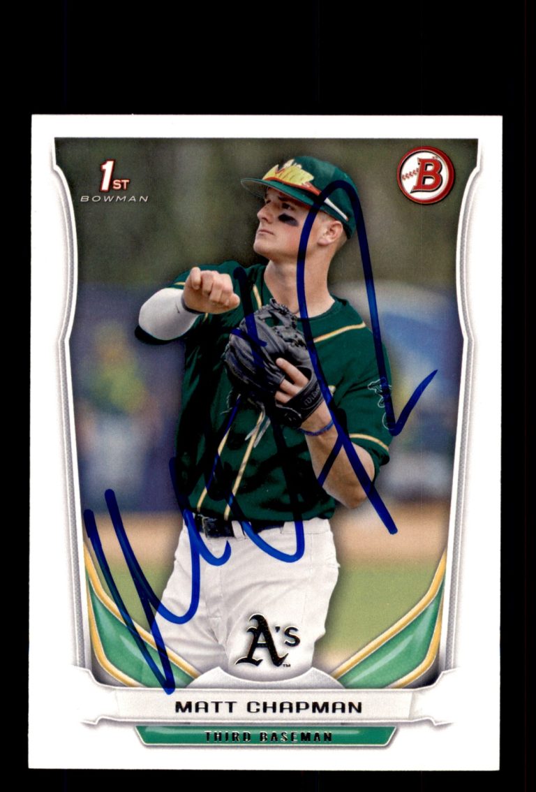 Signed Baseball Card Auto 2014 Bowman Draft #DP21 Matt Chapman Oakland Athletics