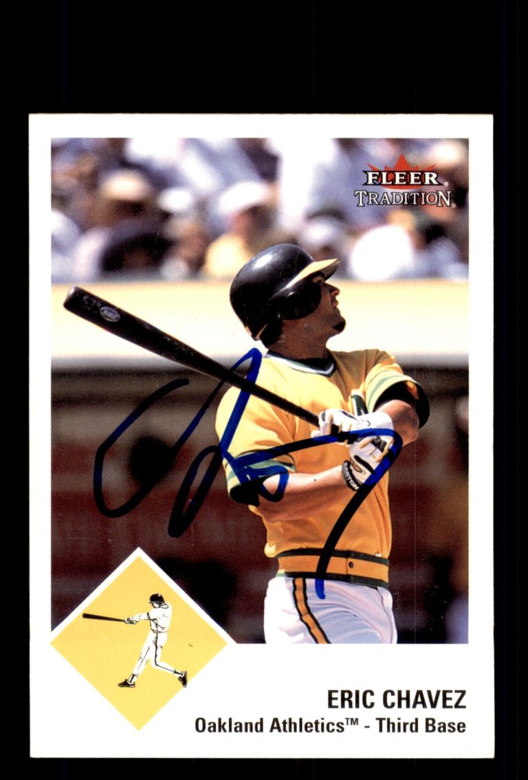 Signed Baseball Card Auto 2003 Fleer Tradition #281 Eric Chavez Oakland A's