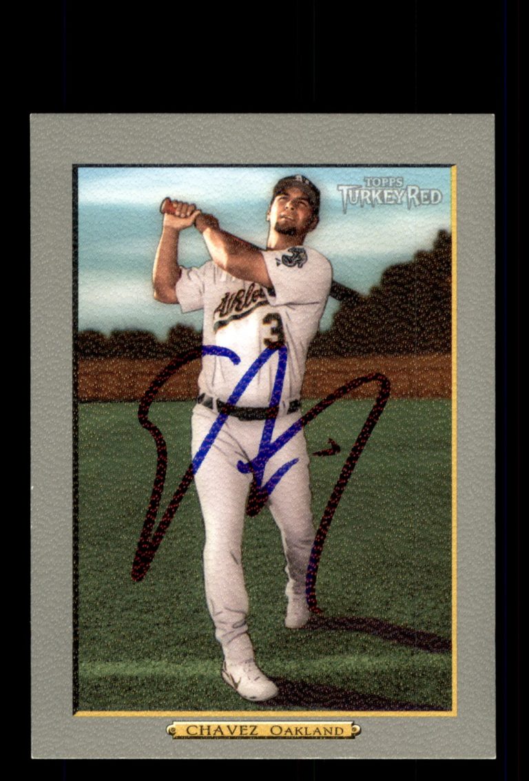 Signed Baseball Card Auto 2006 Topps Turkey Red #394 Eric Chavez Oakland A's