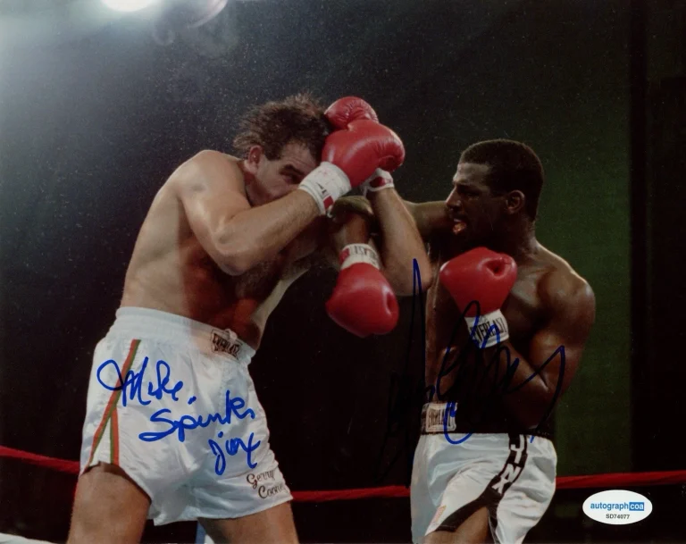 MIKE SPINKS GERRY COONEY SIGNED AUTOGRAPHED PHOTO ACOA CERTIFIED  CHAMPIONS