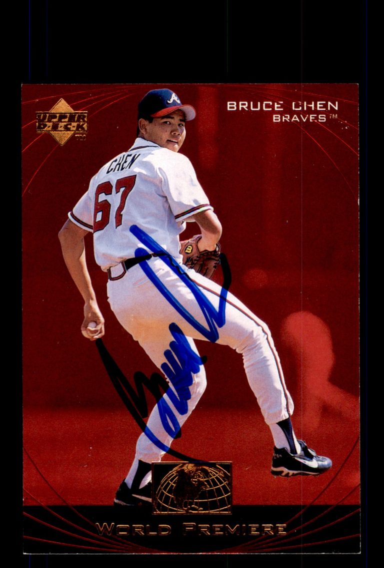 Signed Baseball Card Auto 1999 Upper Deck Ovation #72 Bruce Chen Atlanta Braves