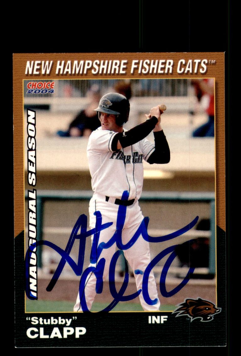 Signed Baseball Card Auto 2004 Choice New Hampshire Fisher Cats #23 Stubby Clapp
