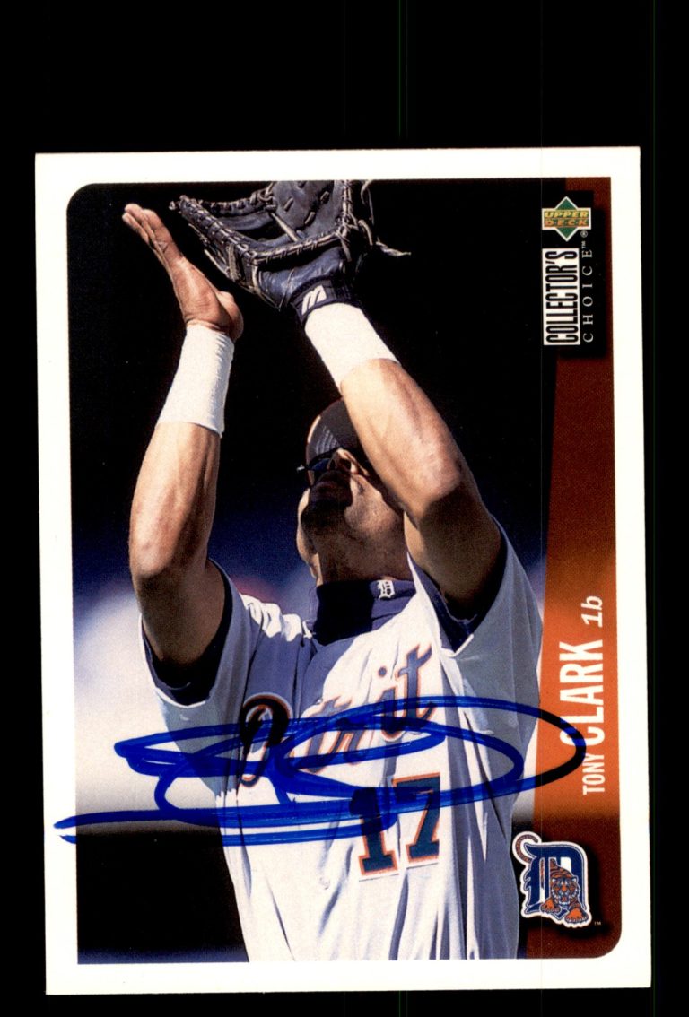 Signed Baseball Card Auto 1996 Collector's Choice #543 Tony Clark Detroit Tigers
