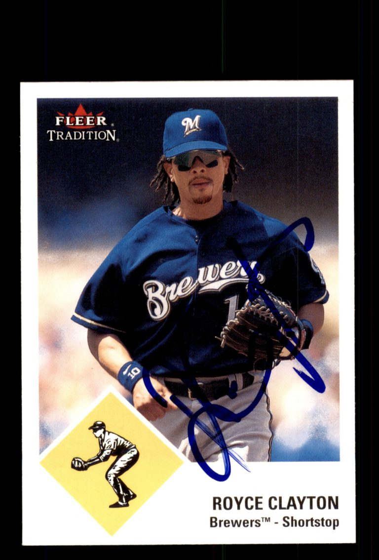 Signed Baseball Card Auto 2003 Fleer Tradition #U159 Royce Clayton Brewers
