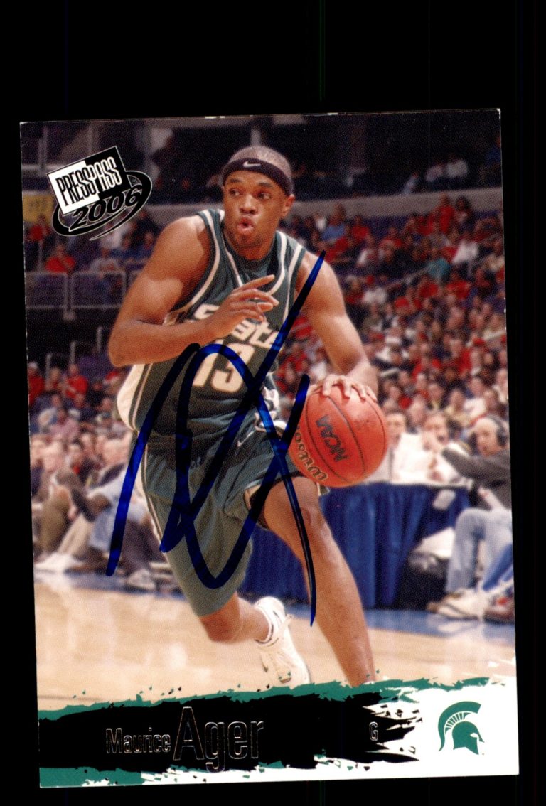 Signed Basketball Card Auto 2006 Press Pass #1 Maurice Ager Michigan State