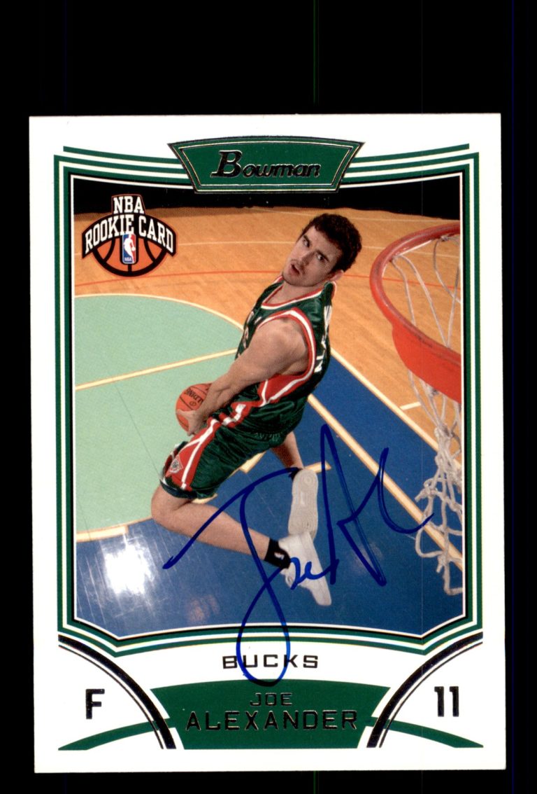 Signed Basketball Card Auto Joe Alexander 2008-09 Bowman #118 Milwaukee Bucks