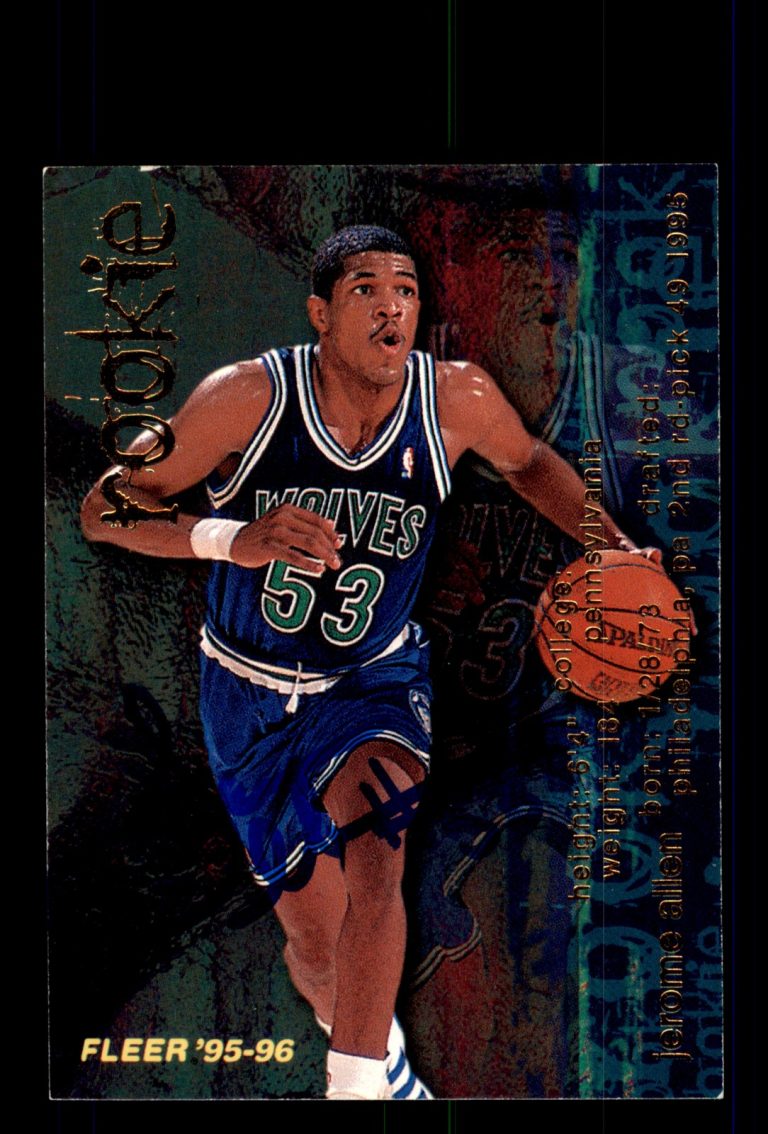 Signed Basketball Card Auto Jerome Allen 1995-96 Fleer #350 Timberwolves