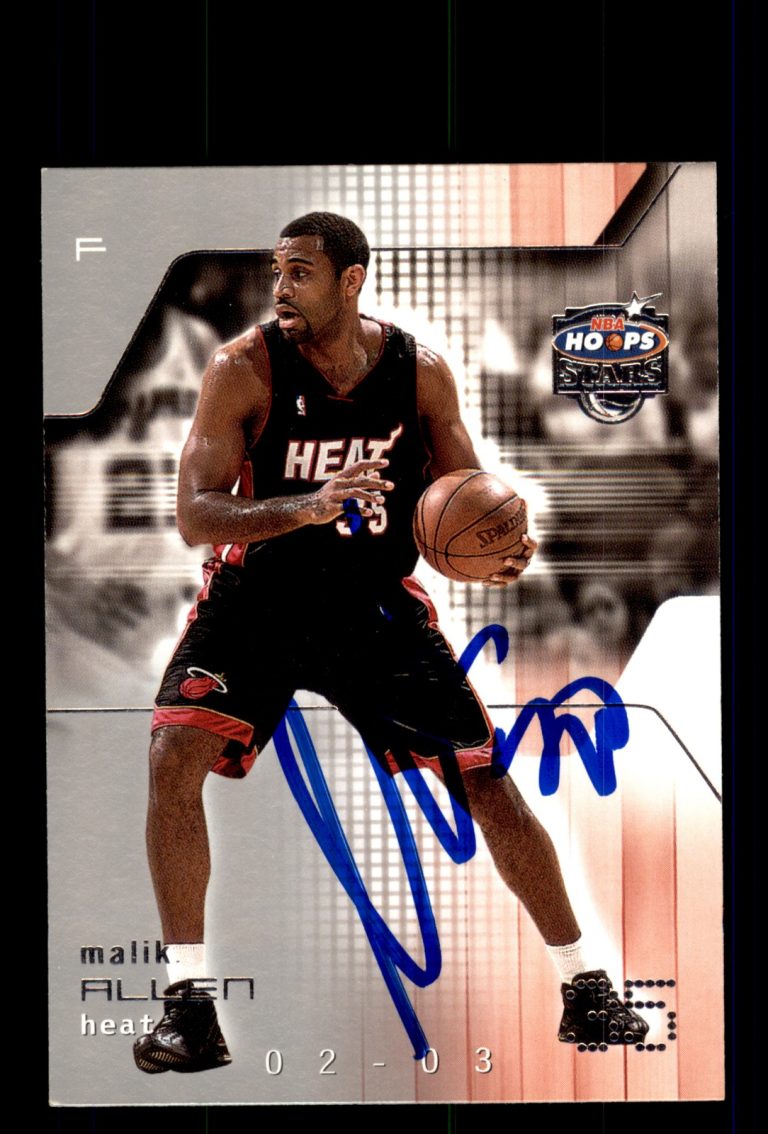 Signed Basketball Card Auto Malik Allen 2002-03 Hoops Stars #79 Miami Heat