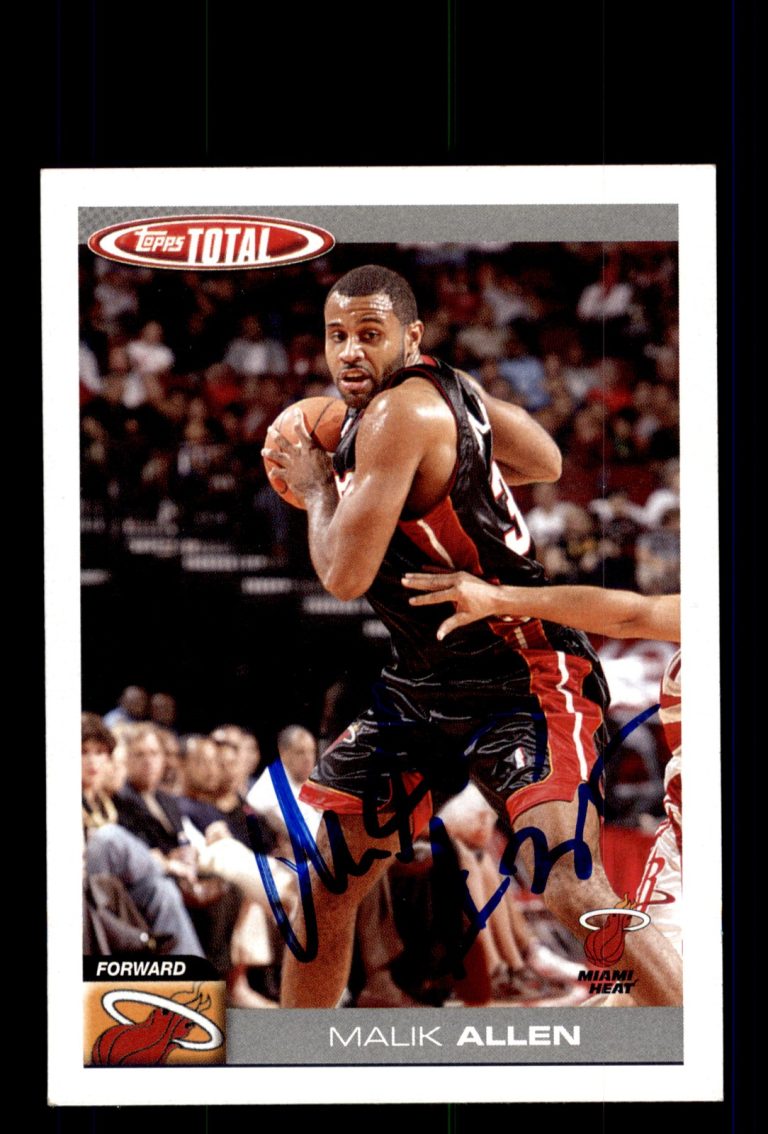 Signed Basketball Card Auto Malik Allen 2004-05 Topps Total #40 Miami Heat