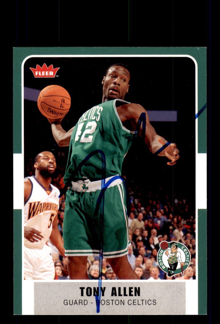 Signed Basketball Card Auto Tony Allen 2007-08 Fleer #99 Boston Celtics