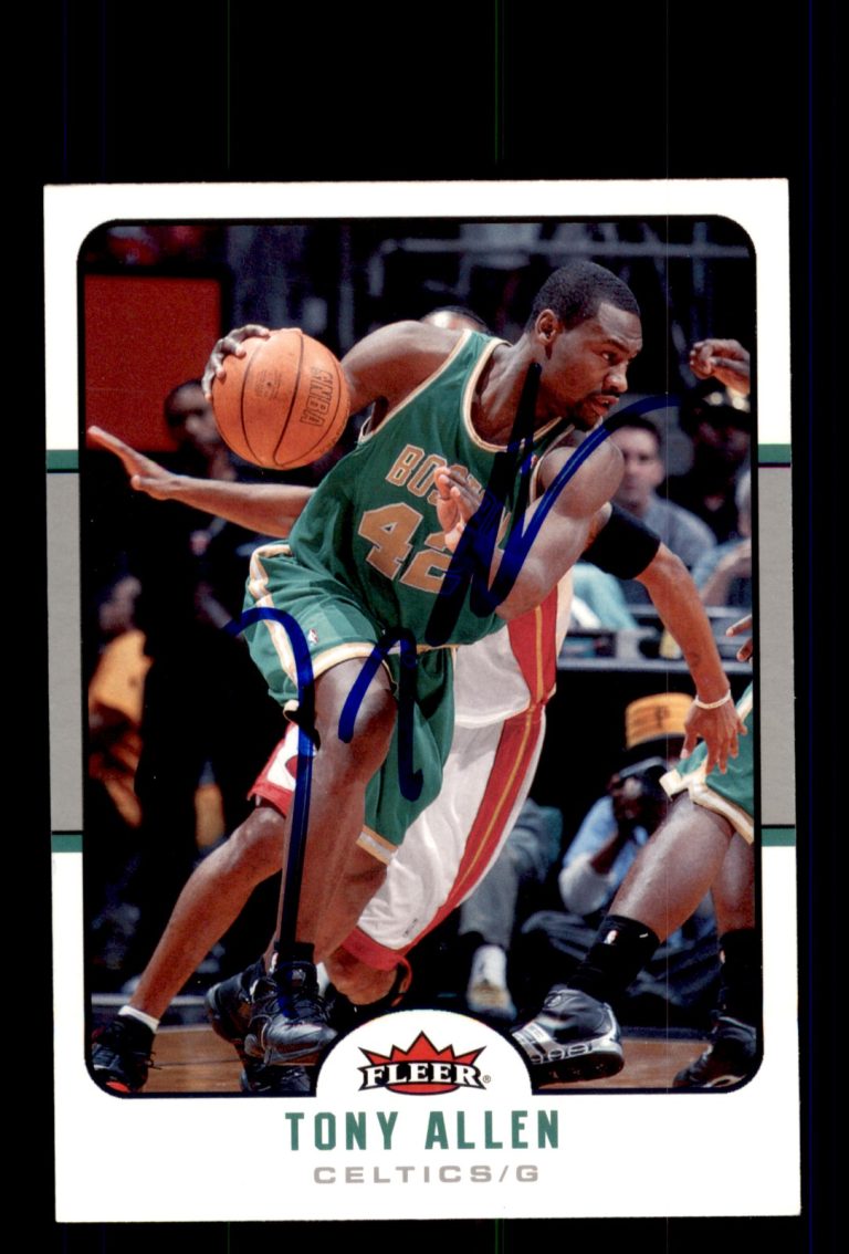 Signed Basketball Card Auto Tony Allen 2006-07 Fleer #8 Boston Celtics