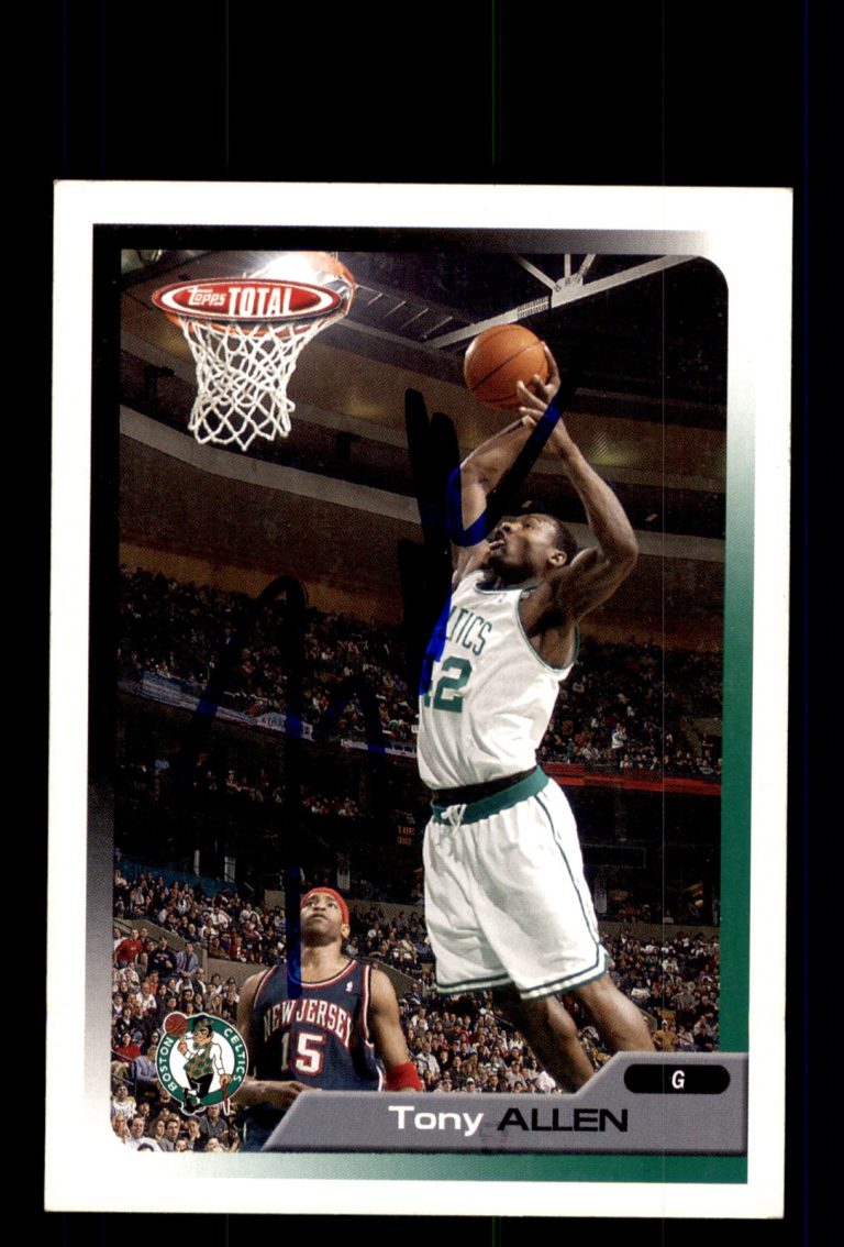 Signed Basketball Card Auto Tony Allen 2005-06 Topps Total #219 Boston Celtics