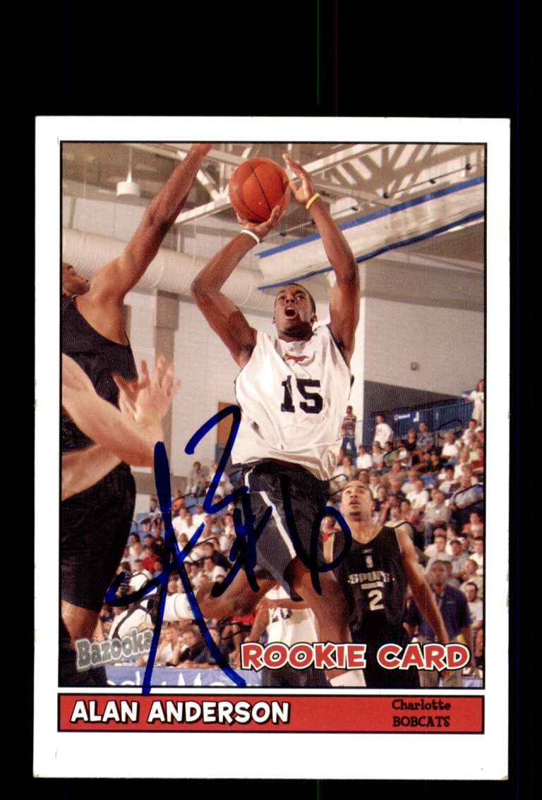 Signed Basketball Card Auto Alan Anderson 2005-06 Bazooka #174 Charlotte Bobcats