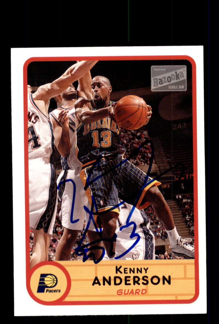 Signed Basketball Card Auto Kenny Anderson 2003-04 Bazooka #123 Indiana Pacers