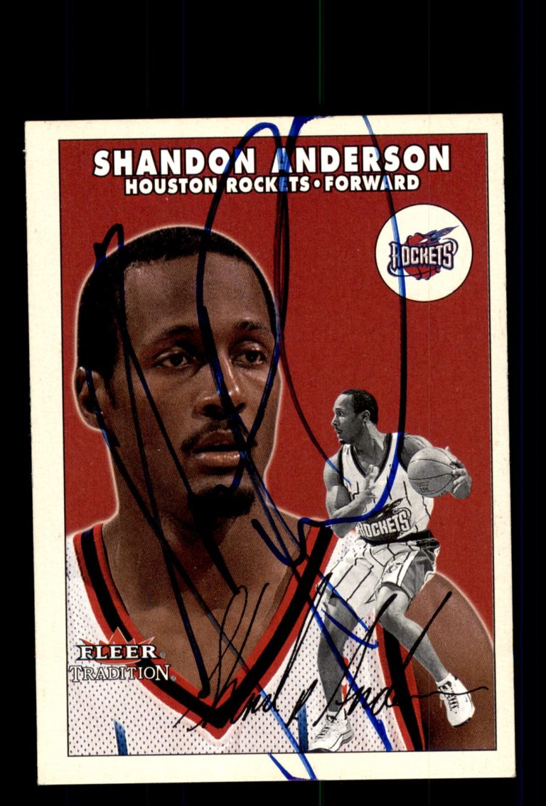 Signed Basketball Card Auto Shandon Anderson 2000-01 Fleer Tradition #175