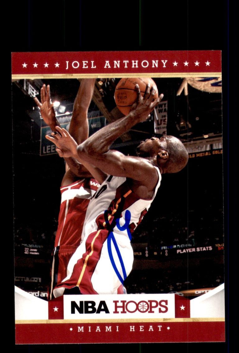 Signed Basketball Card Auto Joel Anthony 2012-13 NBA Hoops #160 Miami Heat
