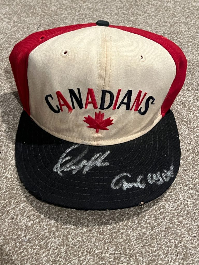 ORLANDO MERCADO SIGNED GAME USED BASEBALL HAT AUTO MILB VTG VANCOUVER CANADIANS