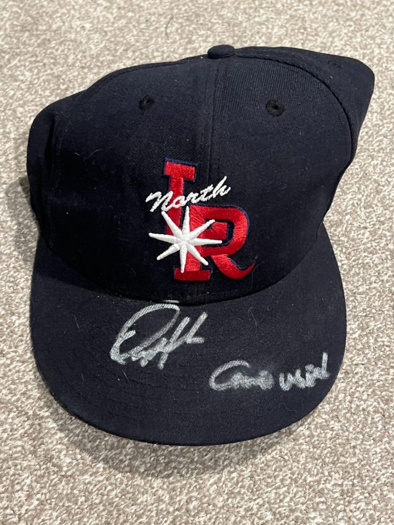 ORLANDO MERCADO SIGNED GAME USED BASEBALL HAT AUTO MILB