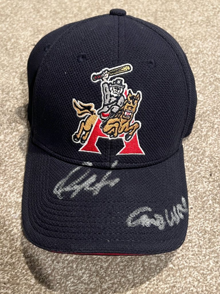 ORLANDO MERCADO SIGNED GAME USED BASEBALL HAT AUTO MILB ARKANSAS TRAVELERS