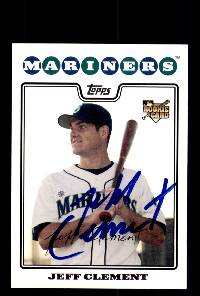 Signed Baseball Card Auto Jeff Clement 2008 Topps #286 Seattle Mariners